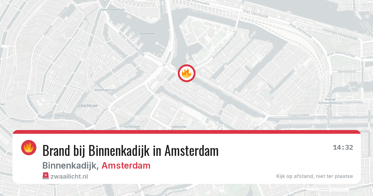 Brand bij Binnenkadijk in Amsterdam — 14 jun 2026
