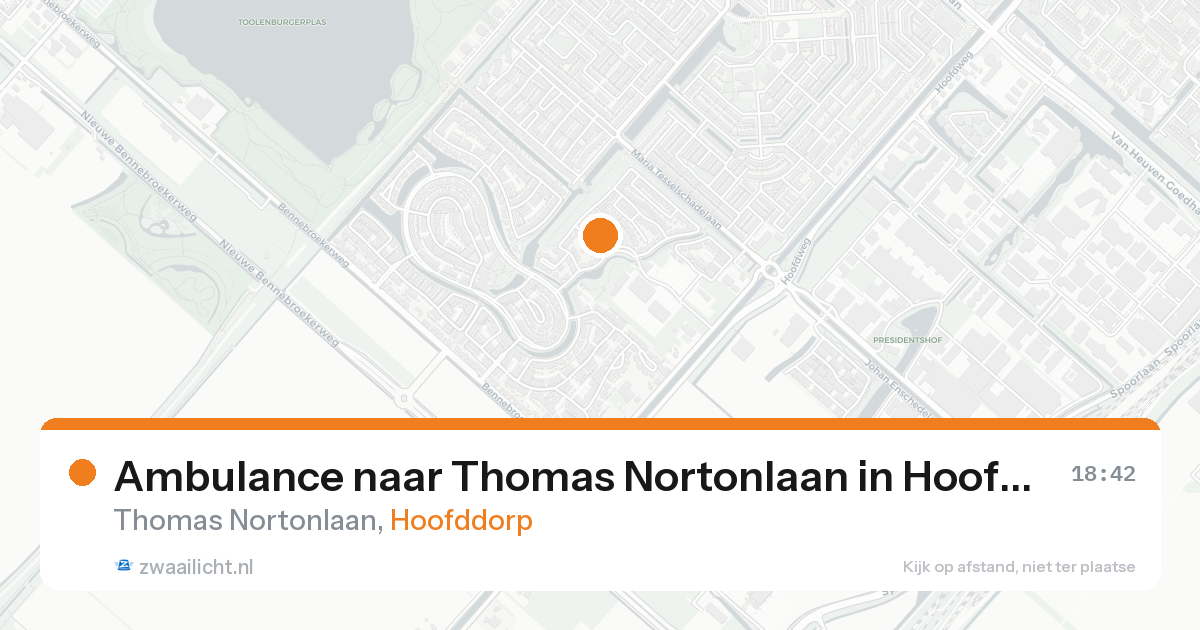 Ambulance naar Thomas Nortonlaan in Hoofddorp — 23 aug 2026