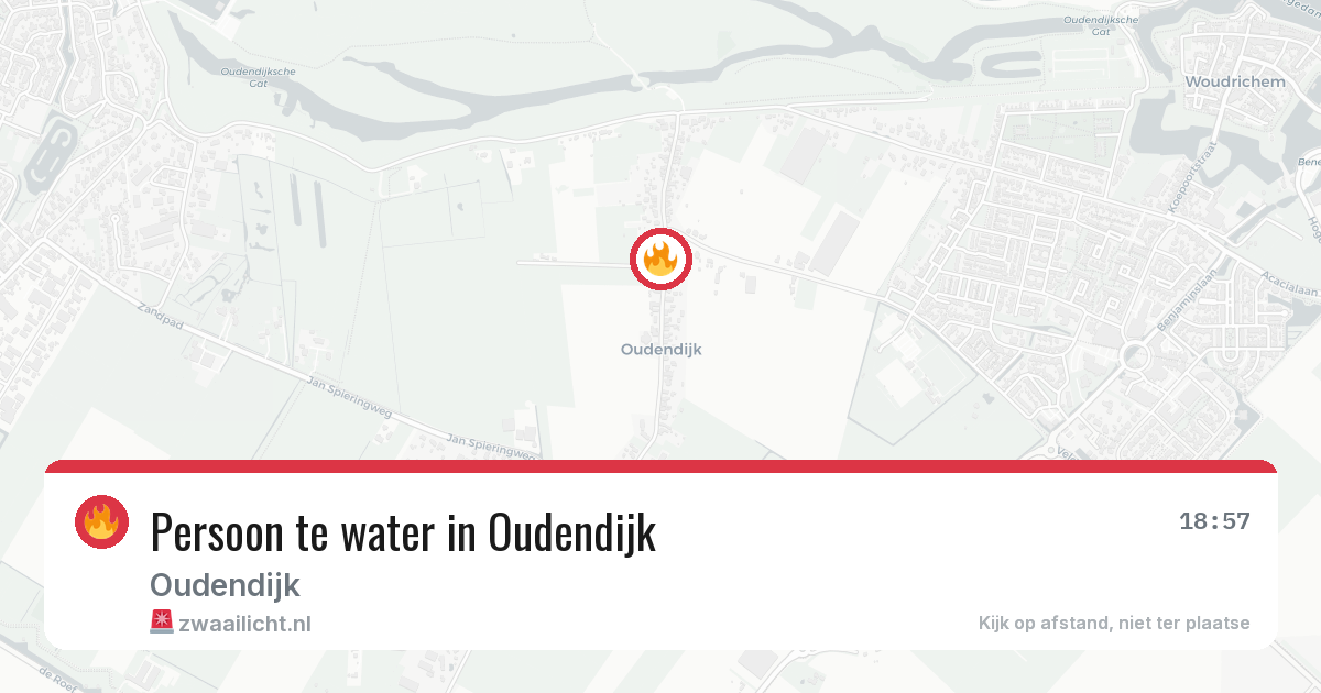 Persoon te water in Oudendijk — 25 mrt 2026