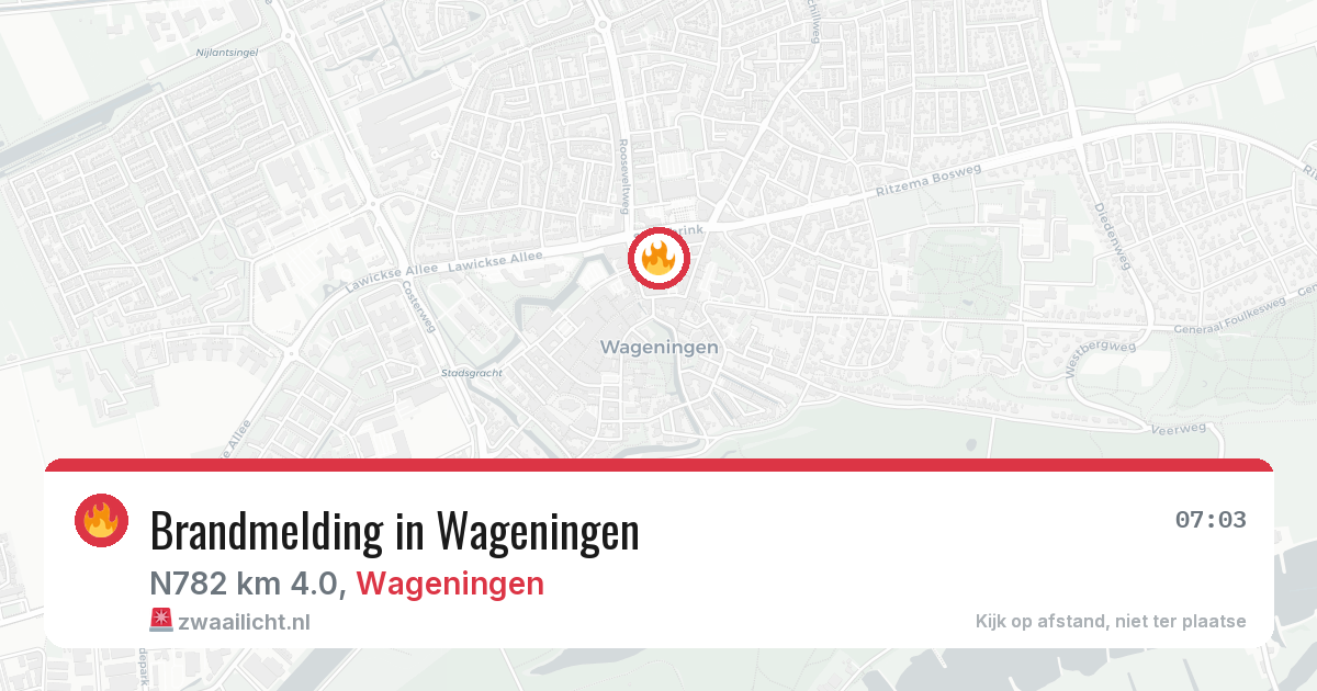 Brandmelding in Wageningen — 4 jul 2026