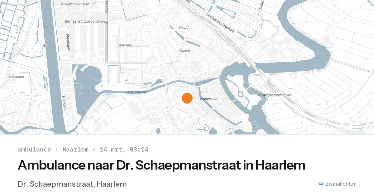 Ambulance naar Dr. Schaepmanstraat in Haarlem — 14 mrt 2026