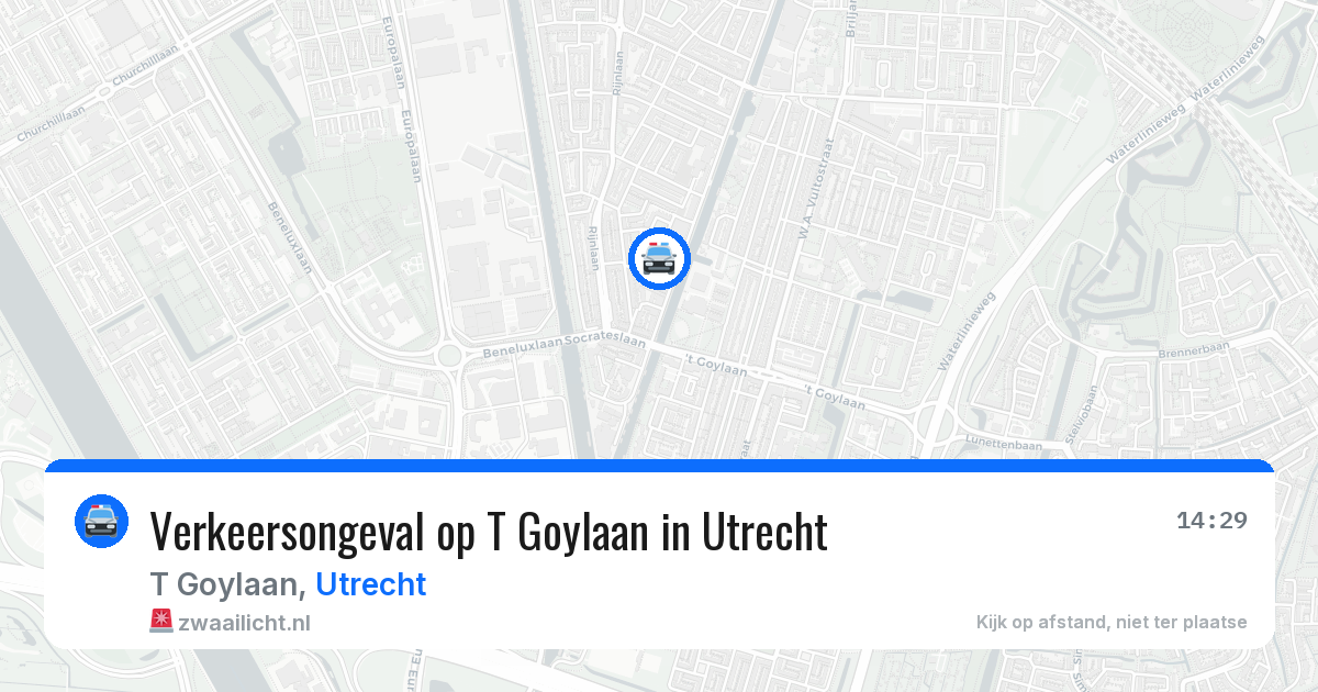 Verkeersongeval op T Goylaan in Utrecht — 26 mei 2026