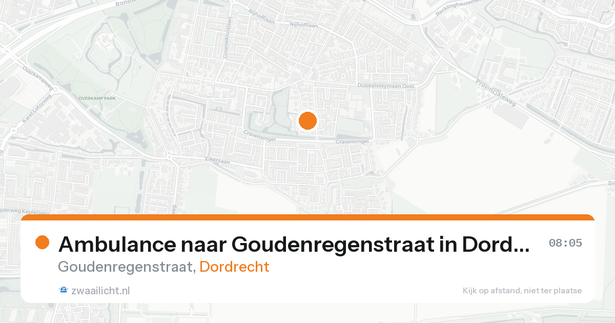 Ambulance naar Goudenregenstraat in Dordrecht — 24 aug 2026