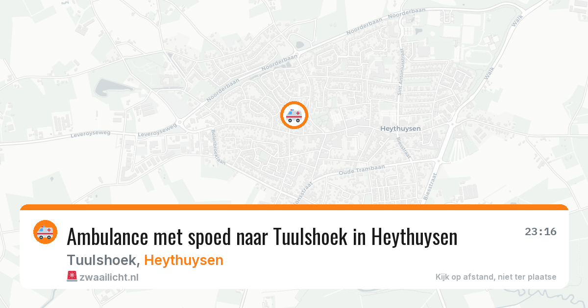 Ambulance met spoed naar Tuulshoek in Heythuysen — 3 aug 2026