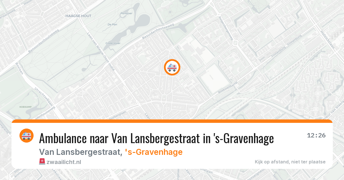 Ambulance naar Van Lansbergestraat in 's-Gravenhage — 16 jun 2026
