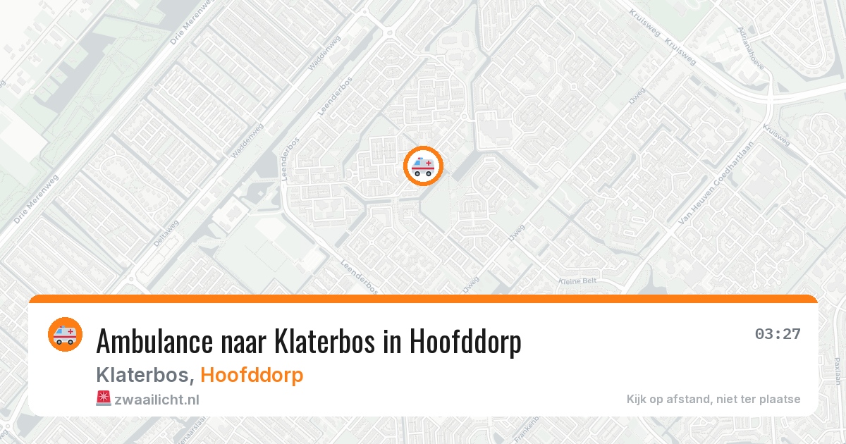 Ambulance naar Klaterbos in Hoofddorp — 31 mrt 2026
