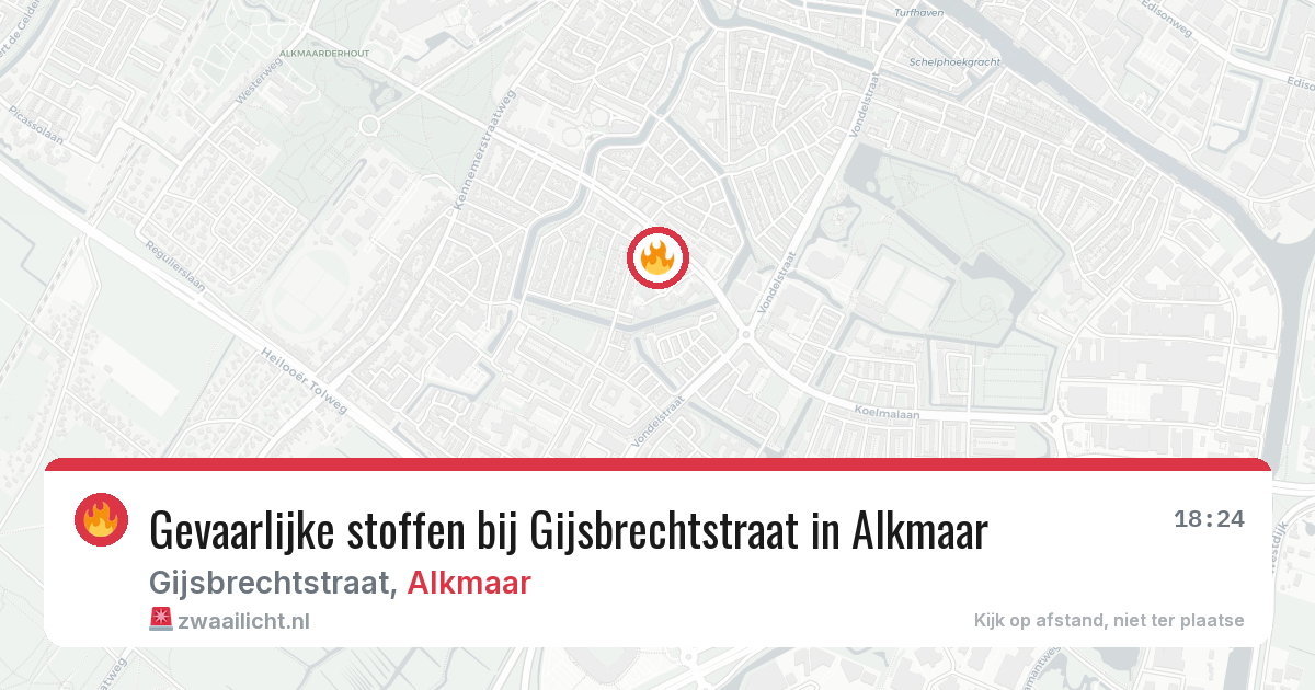 Gevaarlijke stoffen bij Gijsbrechtstraat in Alkmaar — 13 jun 2026