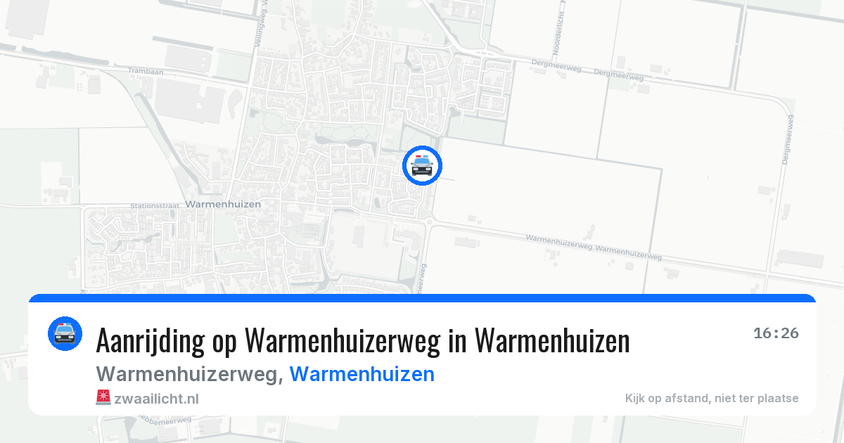 Aanrijding op Warmenhuizerweg in Warmenhuizen — 6 mei 2026