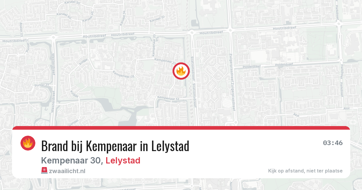 Brand bij Kempenaar in Lelystad — 12 apr 2026