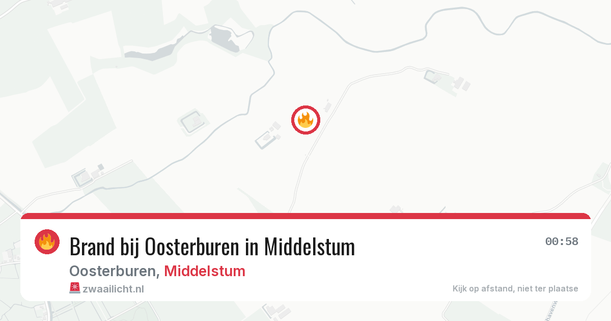 Brand bij Oosterburen in Middelstum — 27 jun 2026