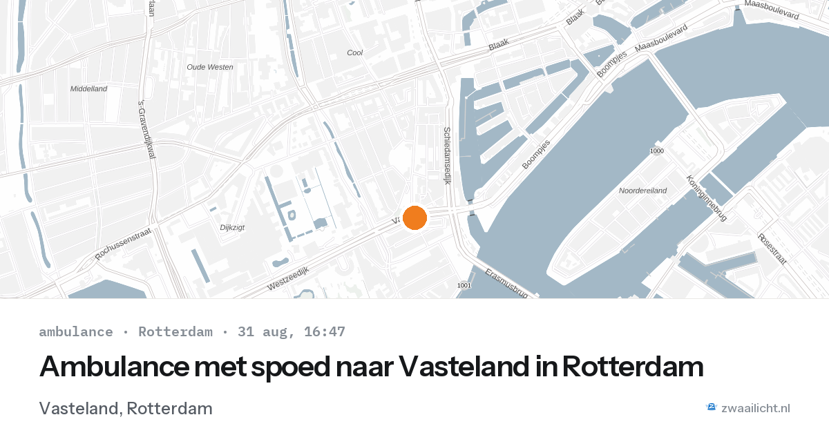 Ambulance met spoed naar Vasteland in Rotterdam — 31 aug 2026