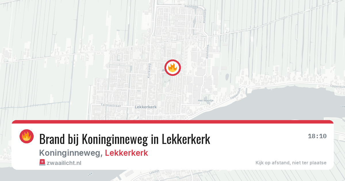 Brand bij Koninginneweg in Lekkerkerk — 27 jun 2026