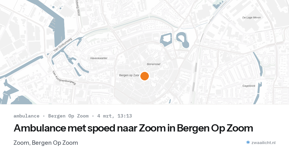 Ambulance met spoed naar Zoom in Bergen Op Zoom — 4 mrt 2026