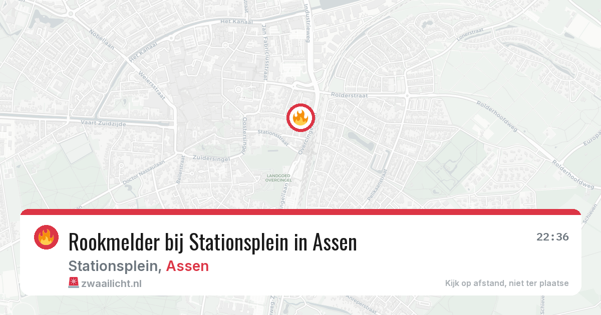 Rookmelder bij Stationsplein in Assen — 29 jun 2026