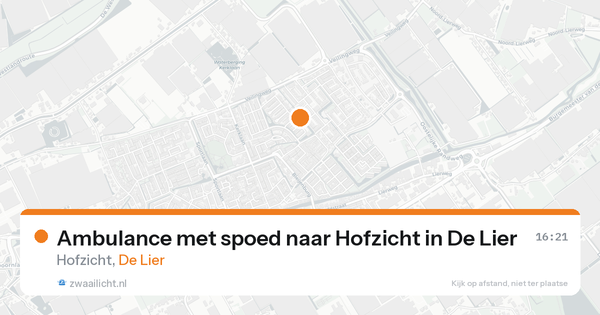 Ambulance met spoed naar Hofzicht in De Lier — 15 aug 2026