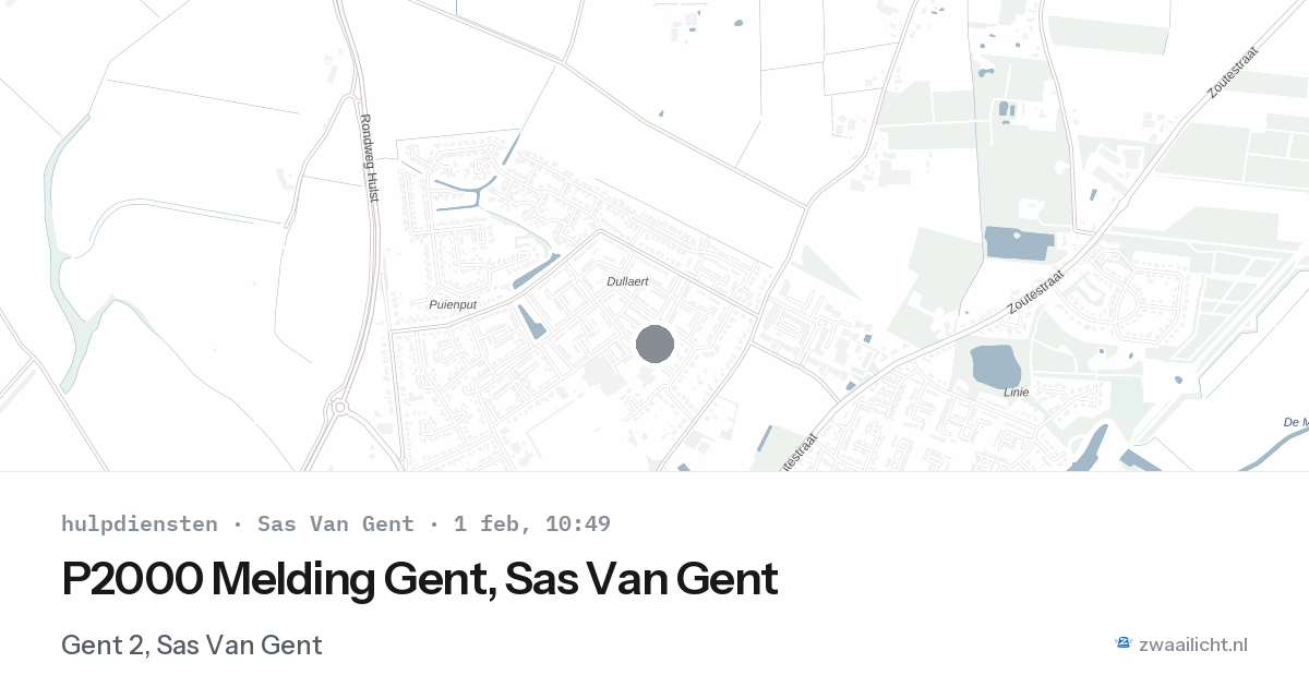 P2000 Melding Gent, Sas Van Gent — 1 feb 2026