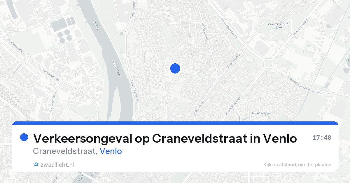 Verkeersongeval op Craneveldstraat in Venlo — 24 aug 2026