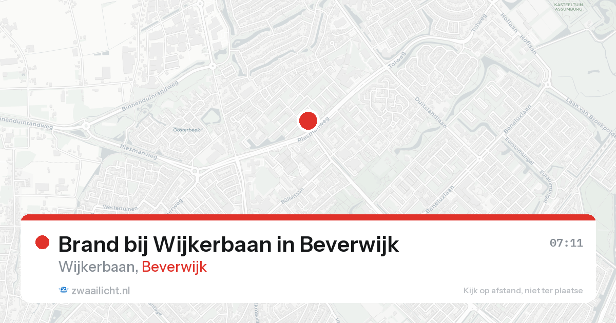 Brand bij Wijkerbaan in Beverwijk — 24 aug 2026