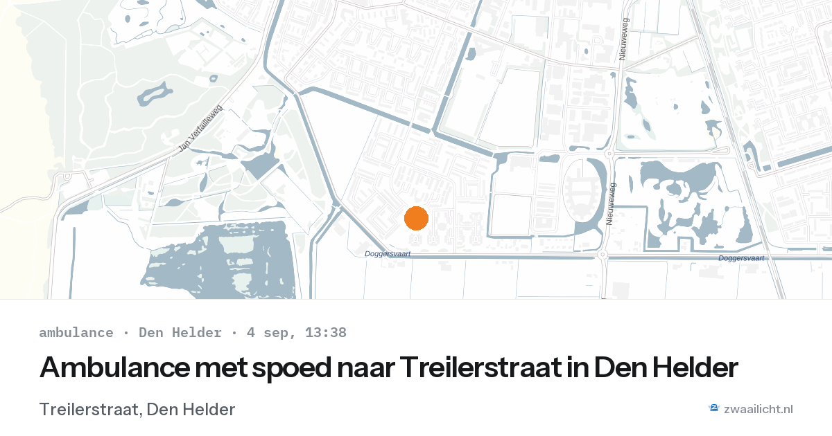 Ambulance met spoed naar Treilerstraat in Den Helder — 4 sep 2026