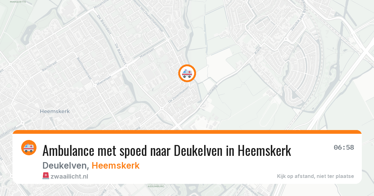 Ambulance met spoed naar Deukelven in Heemskerk — 10 aug 2026