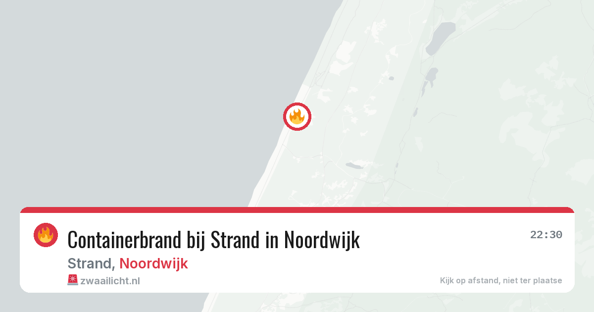 Containerbrand bij Strand in Noordwijk — 30 jul 2026