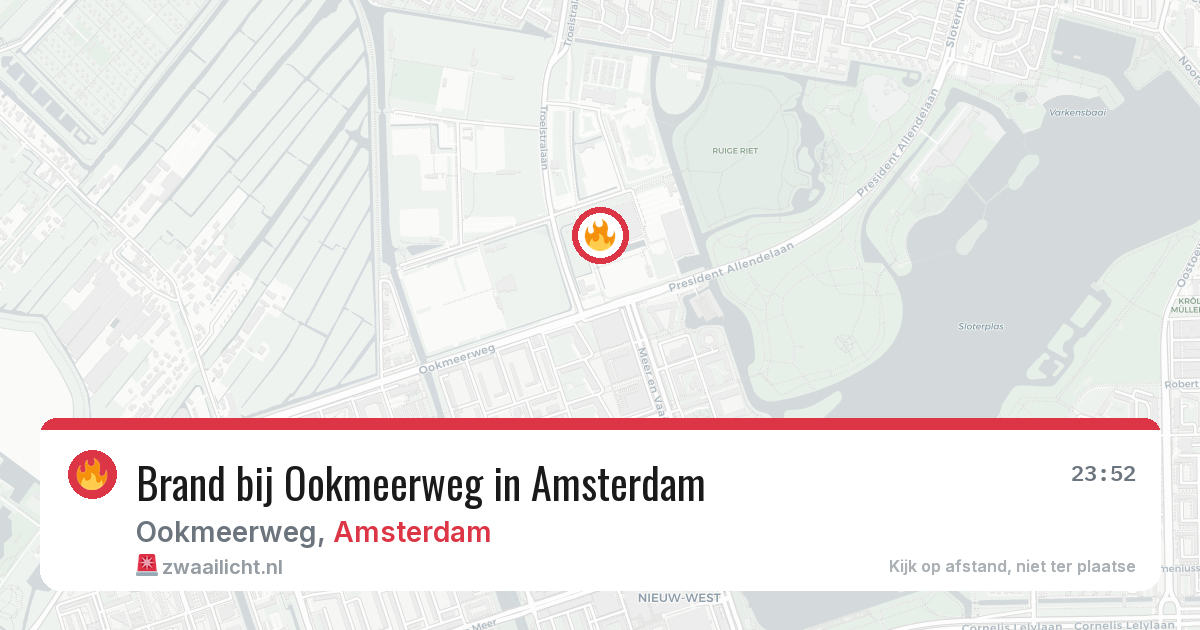 Brand bij Ookmeerweg in Amsterdam — 31 jul 2026
