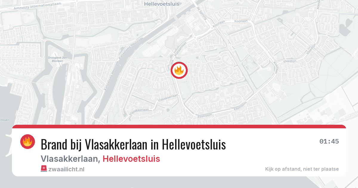 Brand bij Vlasakkerlaan in Hellevoetsluis — 30 jul 2026