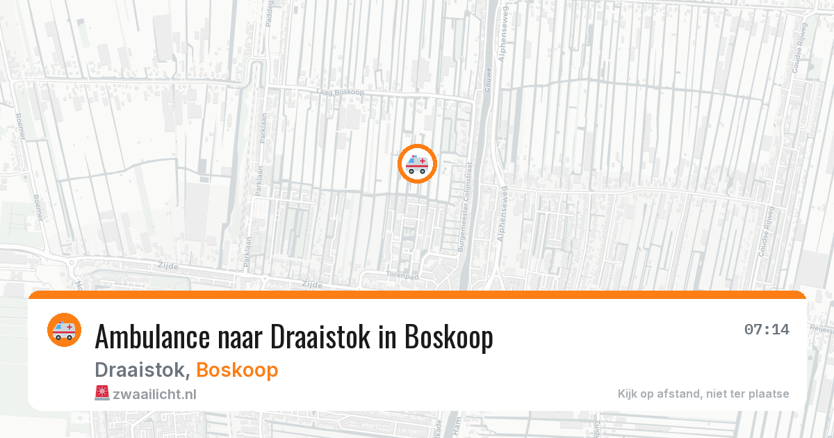Ambulance naar Draaistok in Boskoop — 29 jul 2026