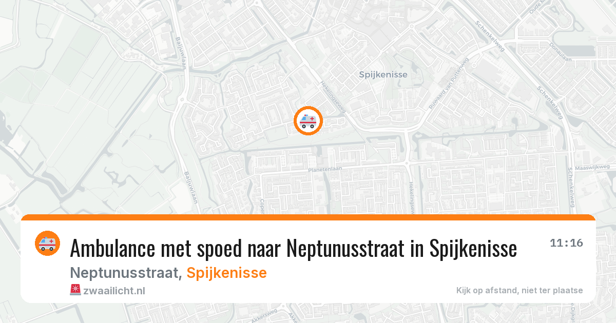 Ambulance met spoed naar Neptunusstraat in Spijkenisse — 30 jul 2026