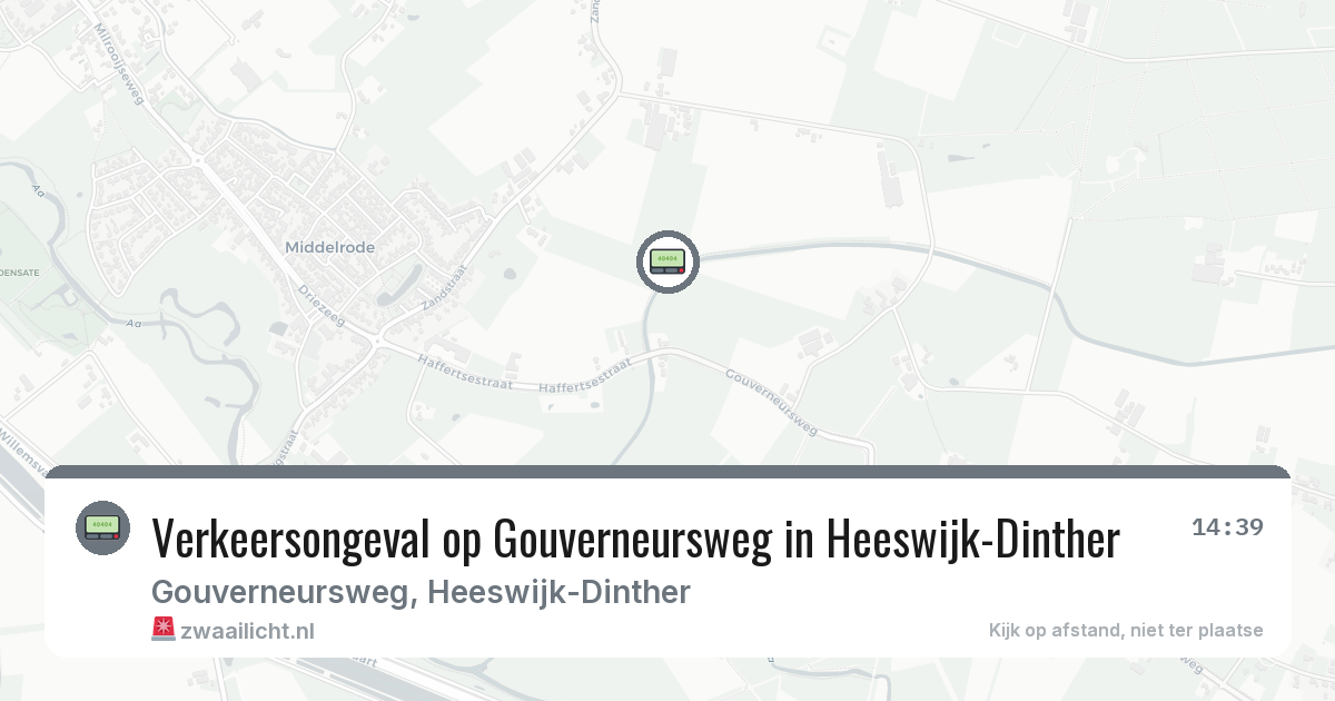 Verkeersongeval op Gouverneursweg in Heeswijk-Dinther — 6 feb 2026