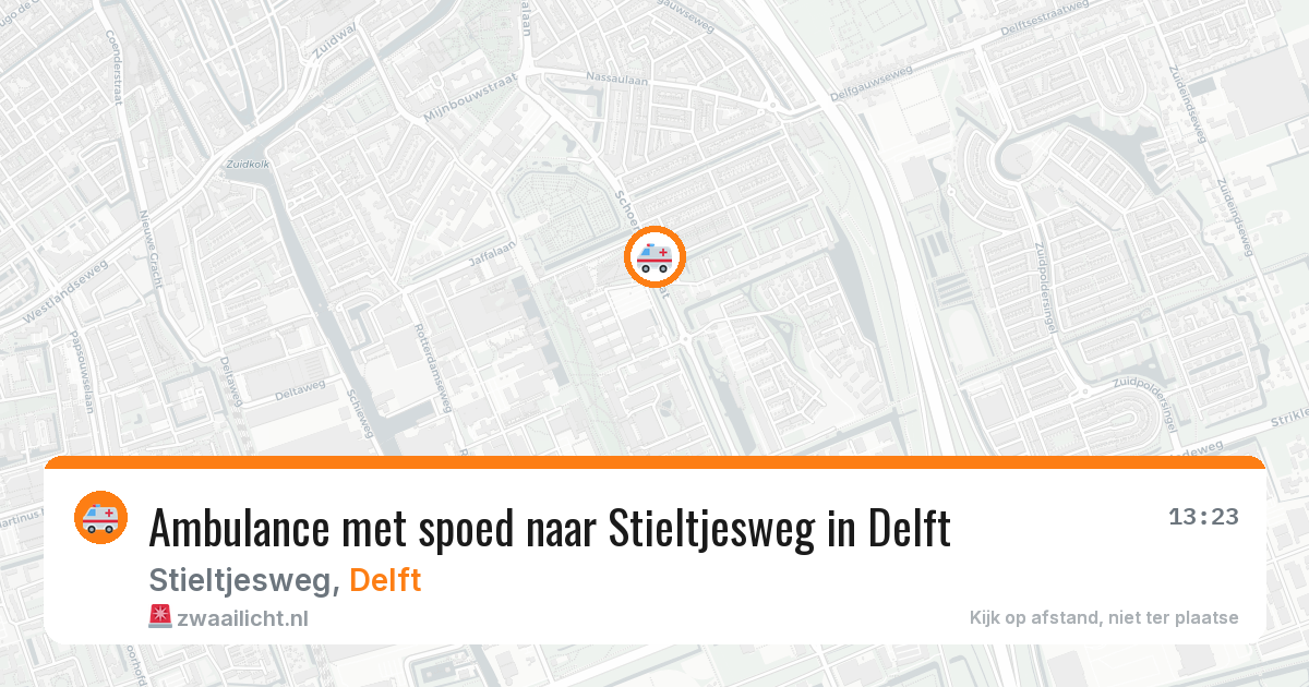Ambulance met spoed naar Stieltjesweg in Delft — 23 feb 2026