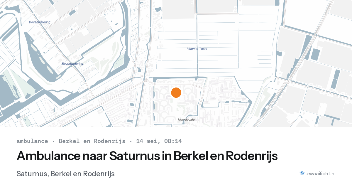 Ambulance naar Saturnus in Berkel en Rodenrijs — 14 mei 2026