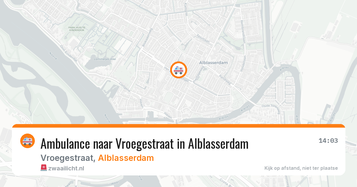 Ambulance naar Vroegestraat in Alblasserdam — 22 jun 2026