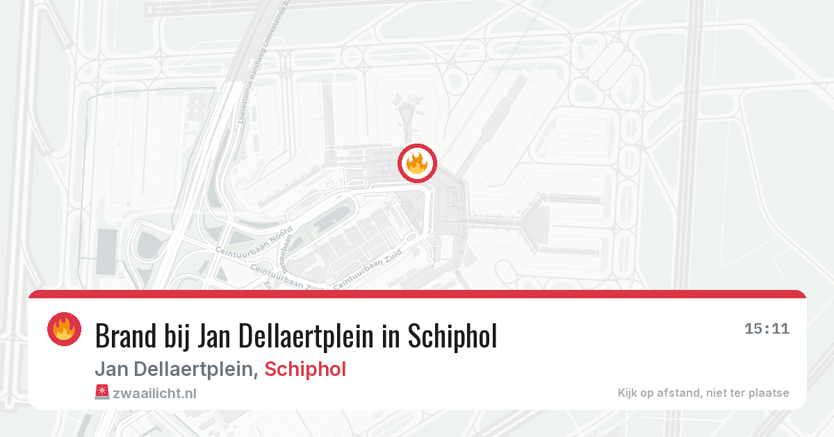 Brand bij Jan Dellaertplein in Schiphol — 22 apr 2026