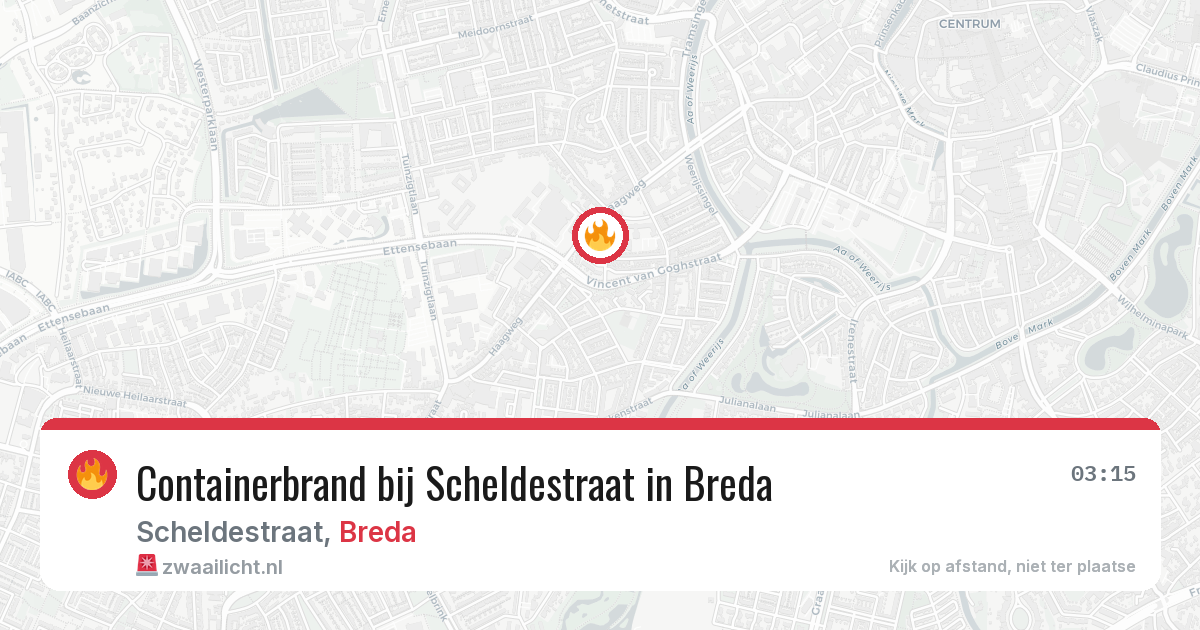 Containerbrand bij Scheldestraat in Breda — 27 apr 2026