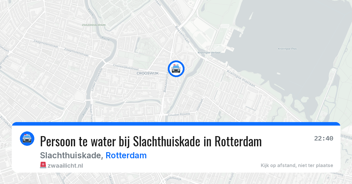 Persoon te water bij Slachthuiskade in Rotterdam — 7 aug 2026