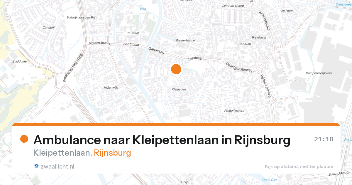 Ambulance naar Kleipettenlaan in Rijnsburg — 27 aug 2026