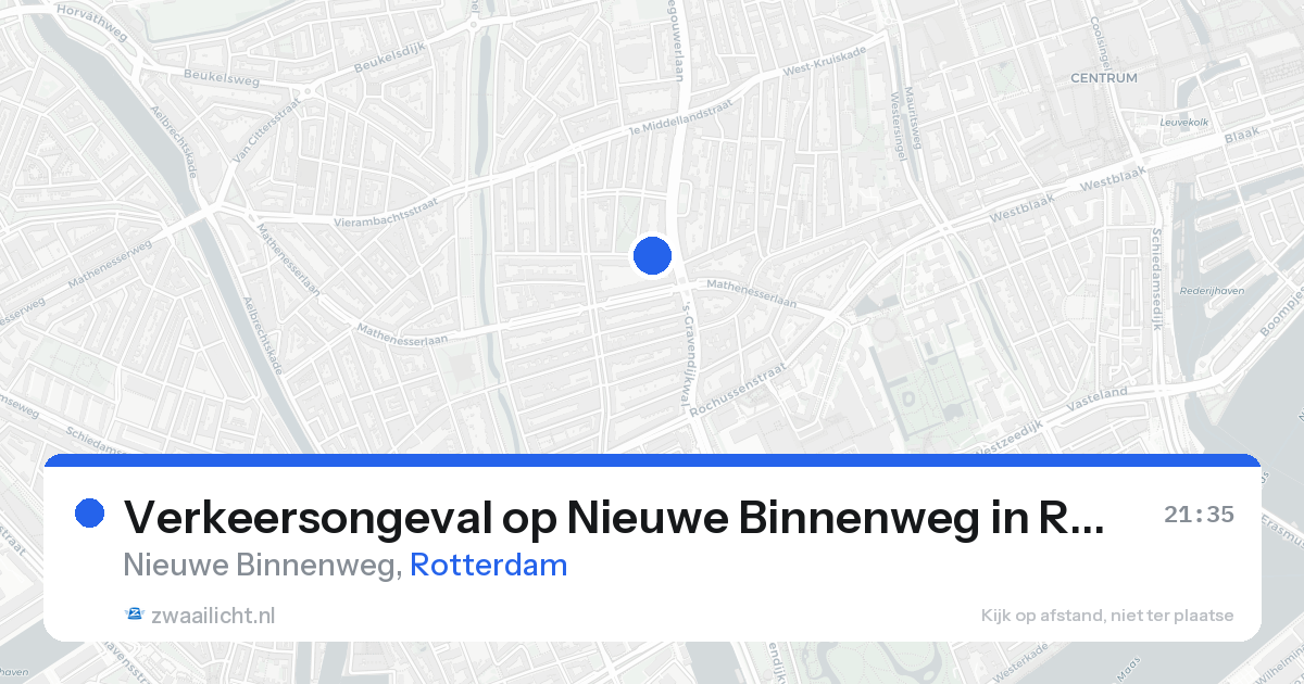 Verkeersongeval op Nieuwe Binnenweg in Rotterdam — 22 aug 2026