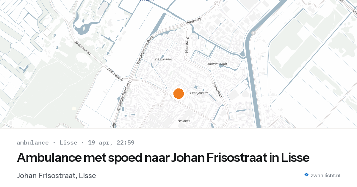 Ambulance met spoed naar Johan Frisostraat in Lisse — 19 apr 2026