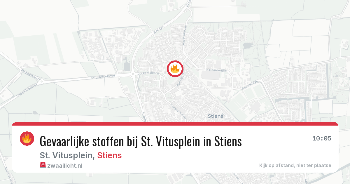 Gevaarlijke stoffen bij St. Vitusplein in Stiens — 18 jun 2026