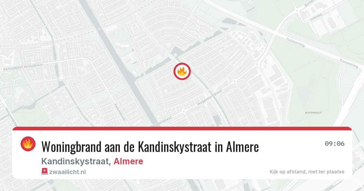 Woningbrand aan de Kandinskystraat in Almere — 14 aug 2026
