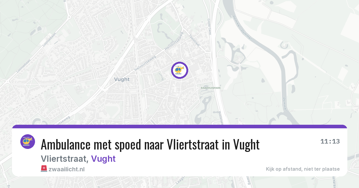 Ambulance met spoed naar Vliertstraat in Vught — 11 aug 2026