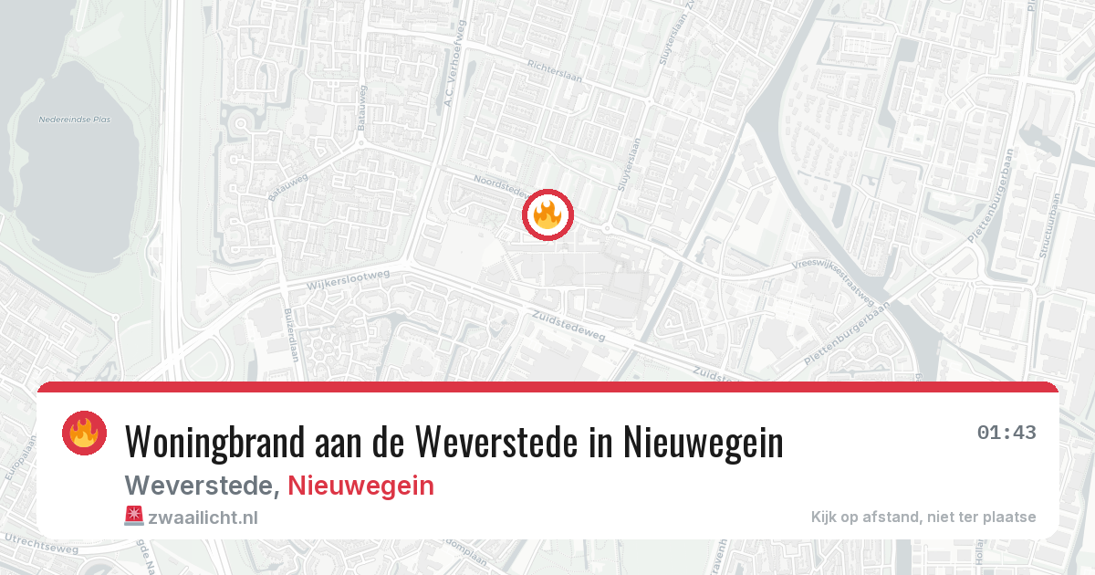Woningbrand aan de Weverstede in Nieuwegein — 21 feb 2026