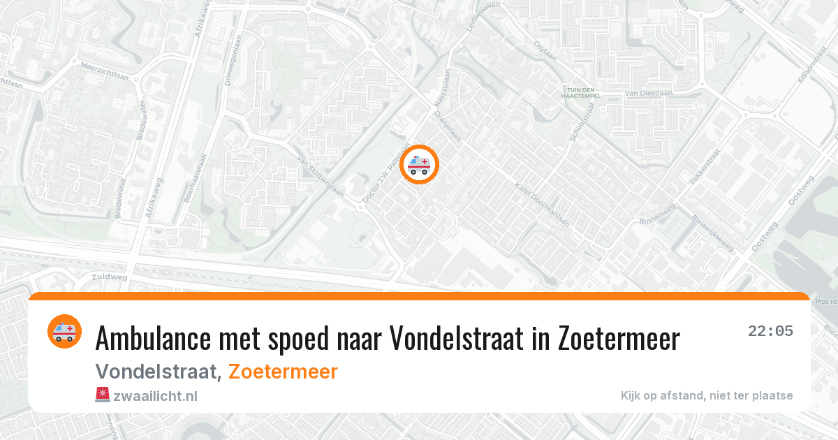 Ambulance met spoed naar Vondelstraat in Zoetermeer — 8 jul 2026