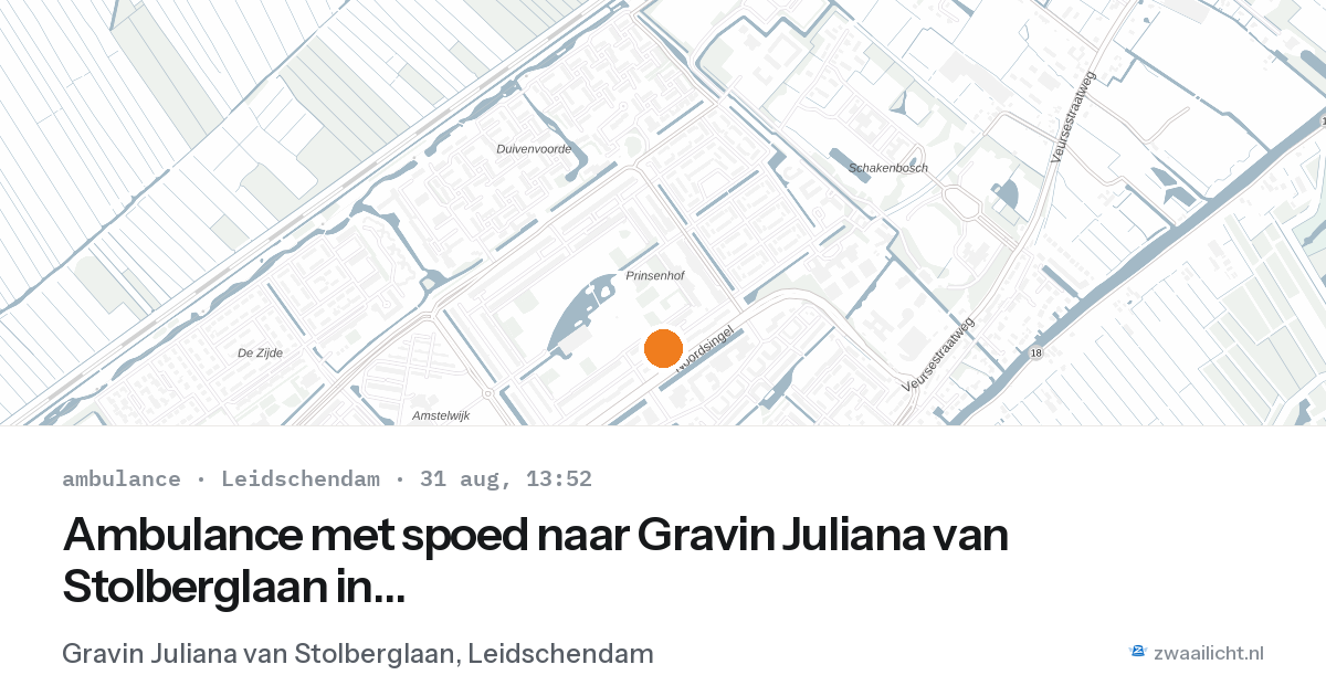 Ambulance met spoed naar Gravin Juliana van Stolberglaan in Leidschendam — 31 aug 2026