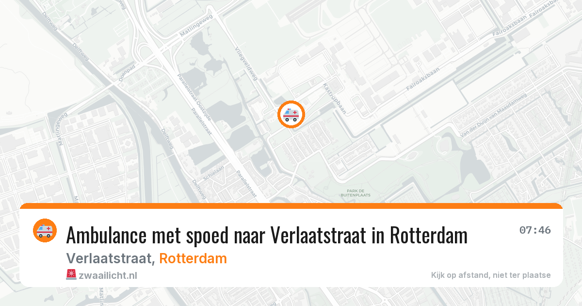 Ambulance met spoed naar Verlaatstraat in Rotterdam — 7 mei 2026