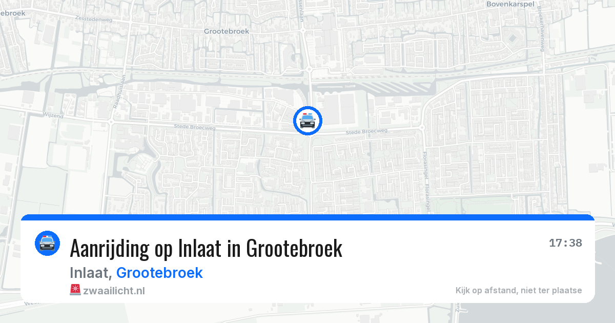 Aanrijding op Inlaat in Grootebroek — 29 jul 2026