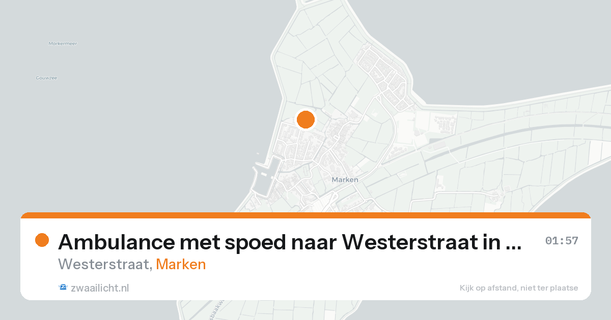 Ambulance met spoed naar Westerstraat in Marken — 13 aug 2026