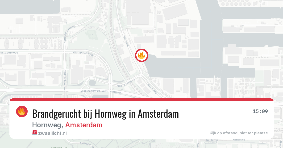 Brandgerucht bij Hornweg in Amsterdam — 4 jul 2026