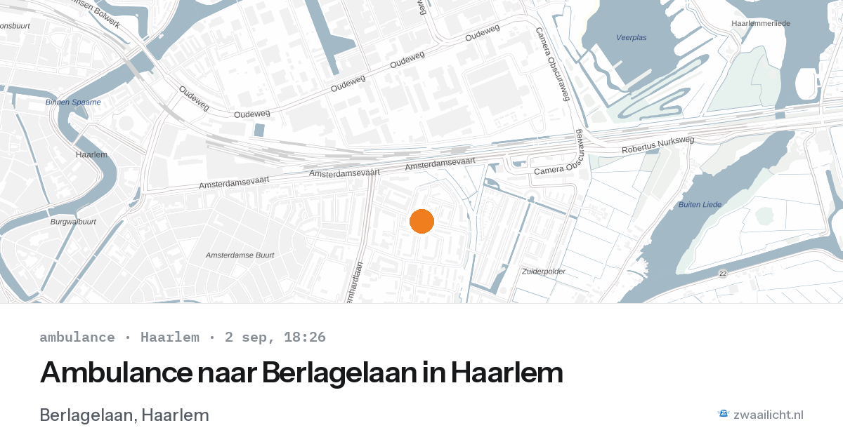 Ambulance naar Berlagelaan in Haarlem — 2 sep 2026
